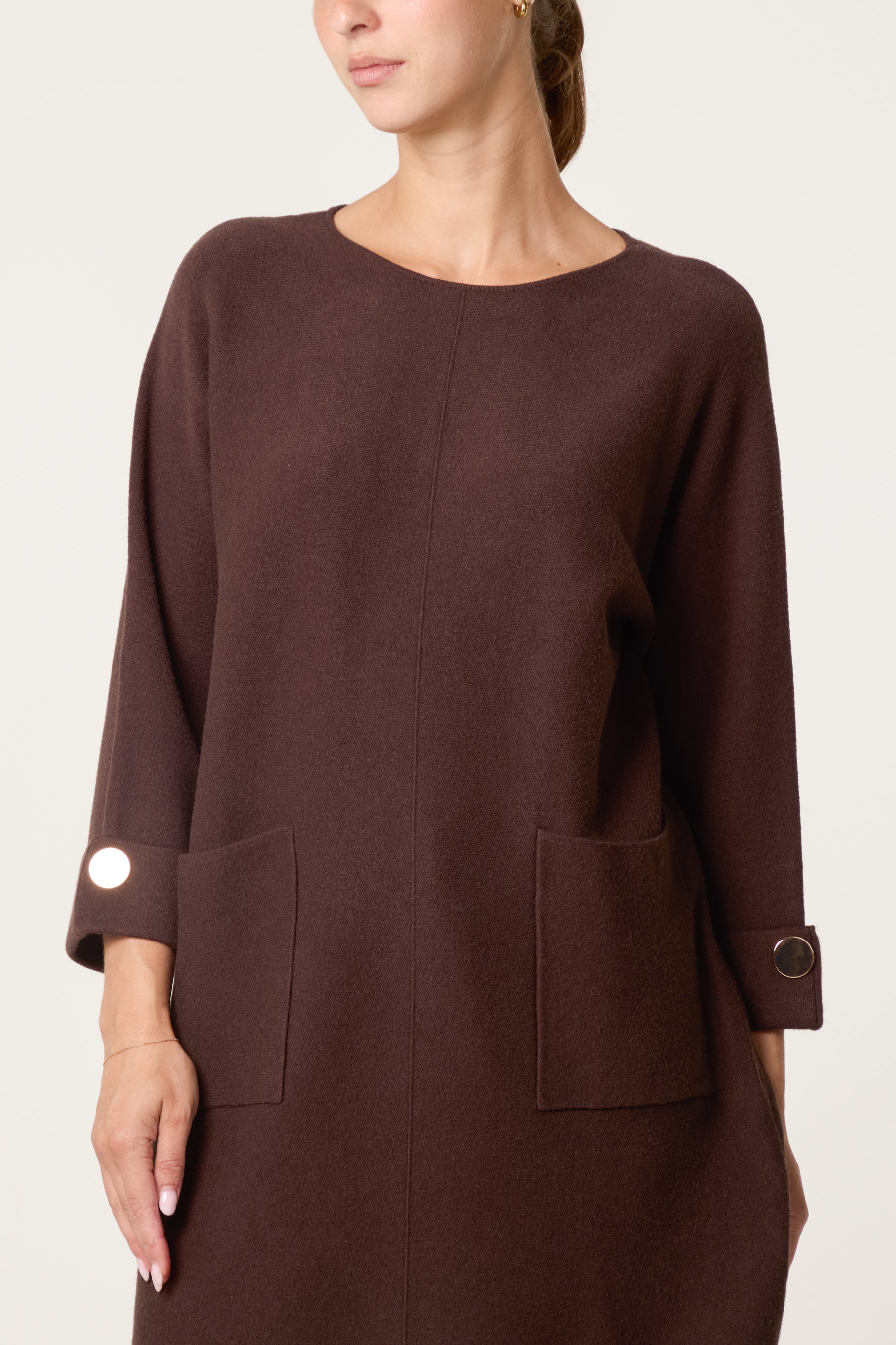 Button Detail Seam Pocket Jumper