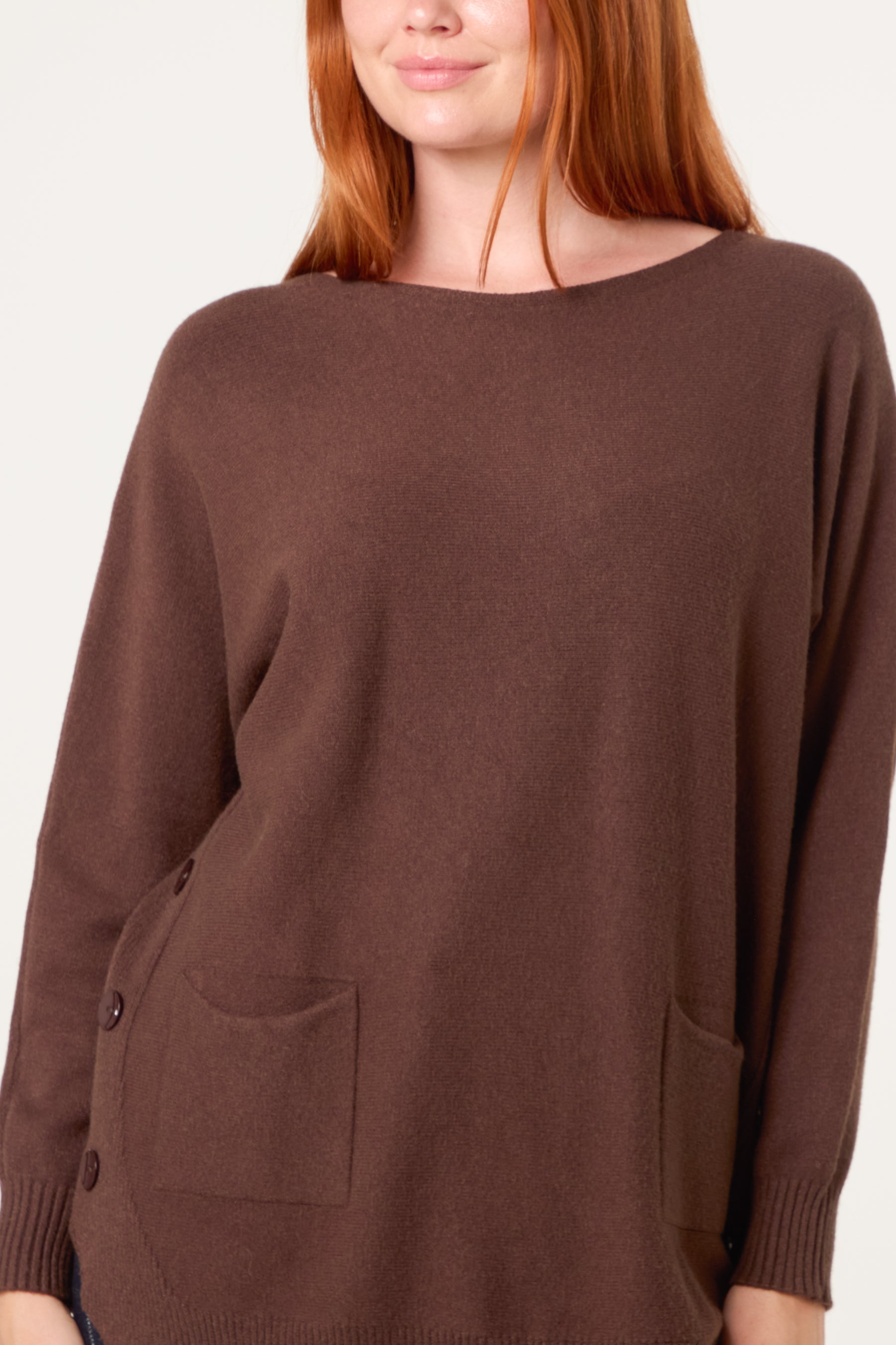 Side Button Detail Jumper With Pockets