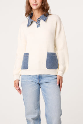 Denim Pocket Knit Jumper