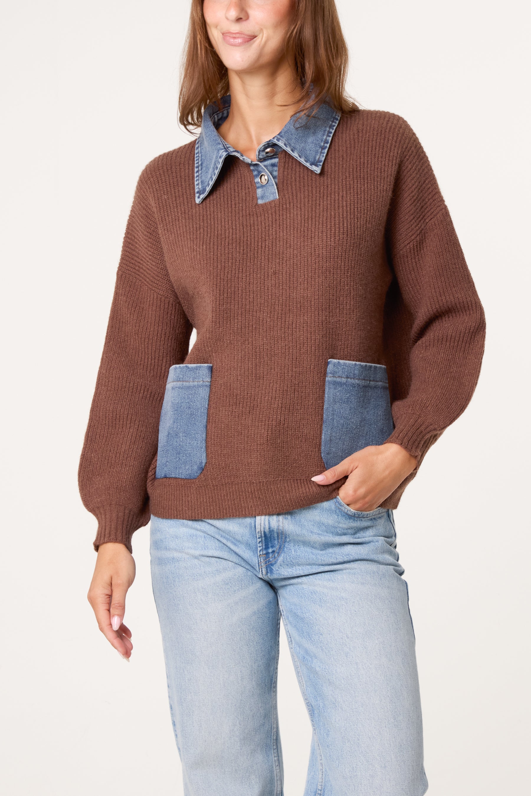 Denim Pocket Knit Jumper