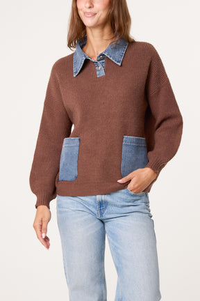 Denim Pocket Knit Jumper