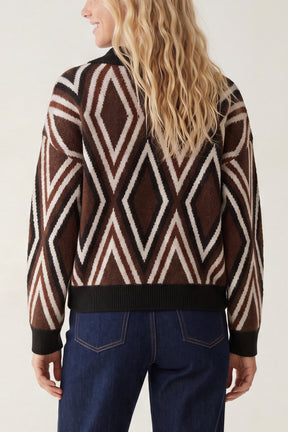 Diamond Knit Polo Jumper