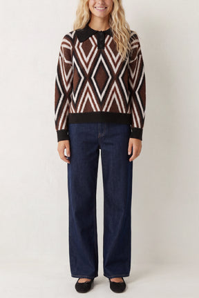 Diamond Knit Polo Jumper