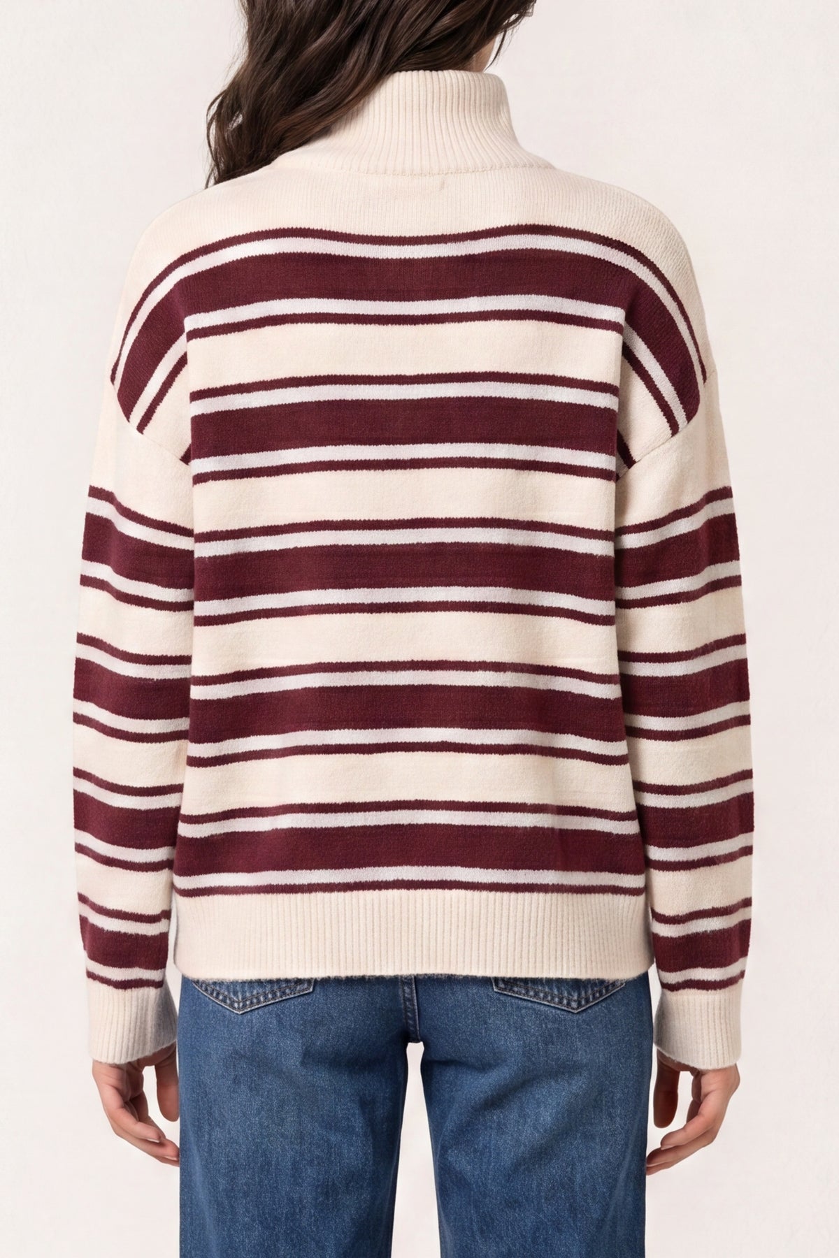Stripe Knit Zip Top Jumper