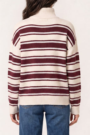 Stripe Knit Zip Top Jumper