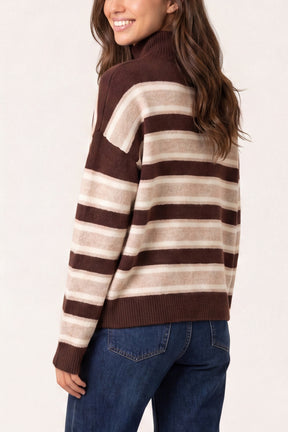 Stripe Knit Zip Top Jumper
