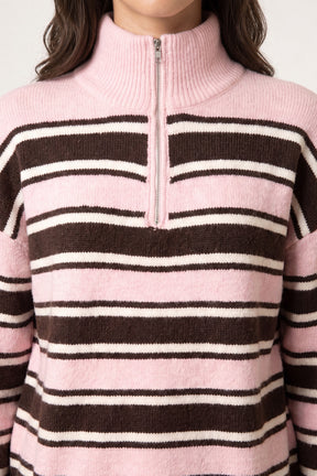 Stripe Knit Zip Top Jumper