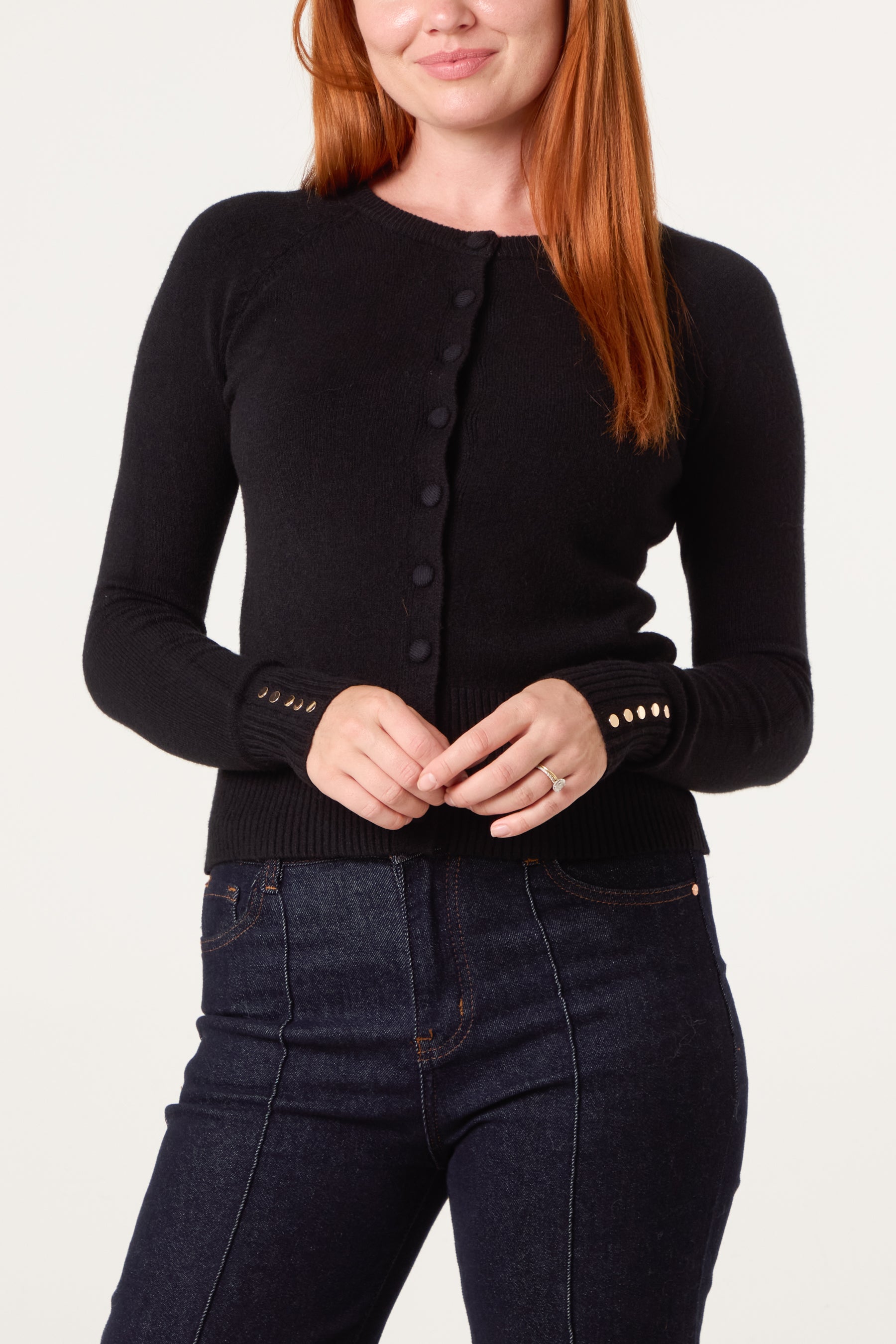 Essential Crew Neck Knit Cardigan