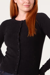 Essential Crew Neck Knit Cardigan