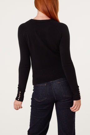 Essential Crew Neck Knit Cardigan