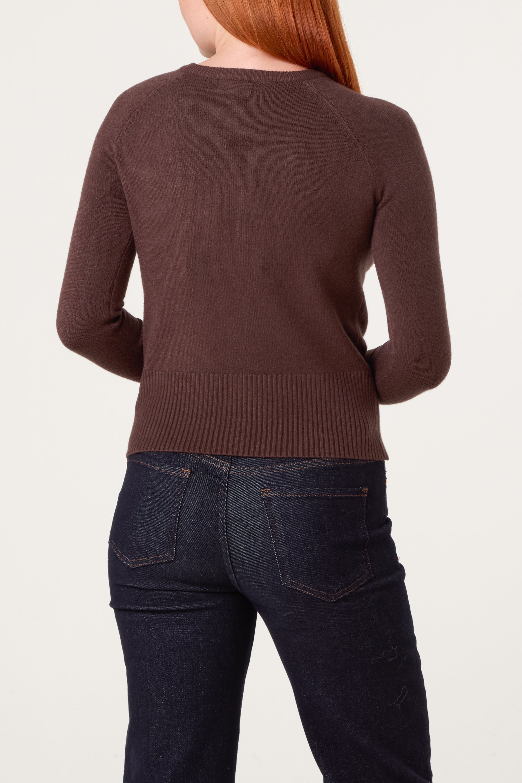 Essential Crew Neck Knit Cardigan