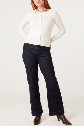 Essential Crew Neck Knit Cardigan