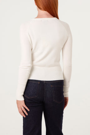 Essential Crew Neck Knit Cardigan
