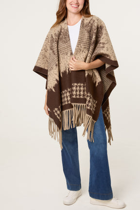 Mix Patterns Fringed Cape