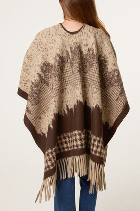 Mix Patterns Fringed Cape