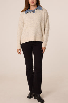 Denim Collar Weekend Knit Jumper