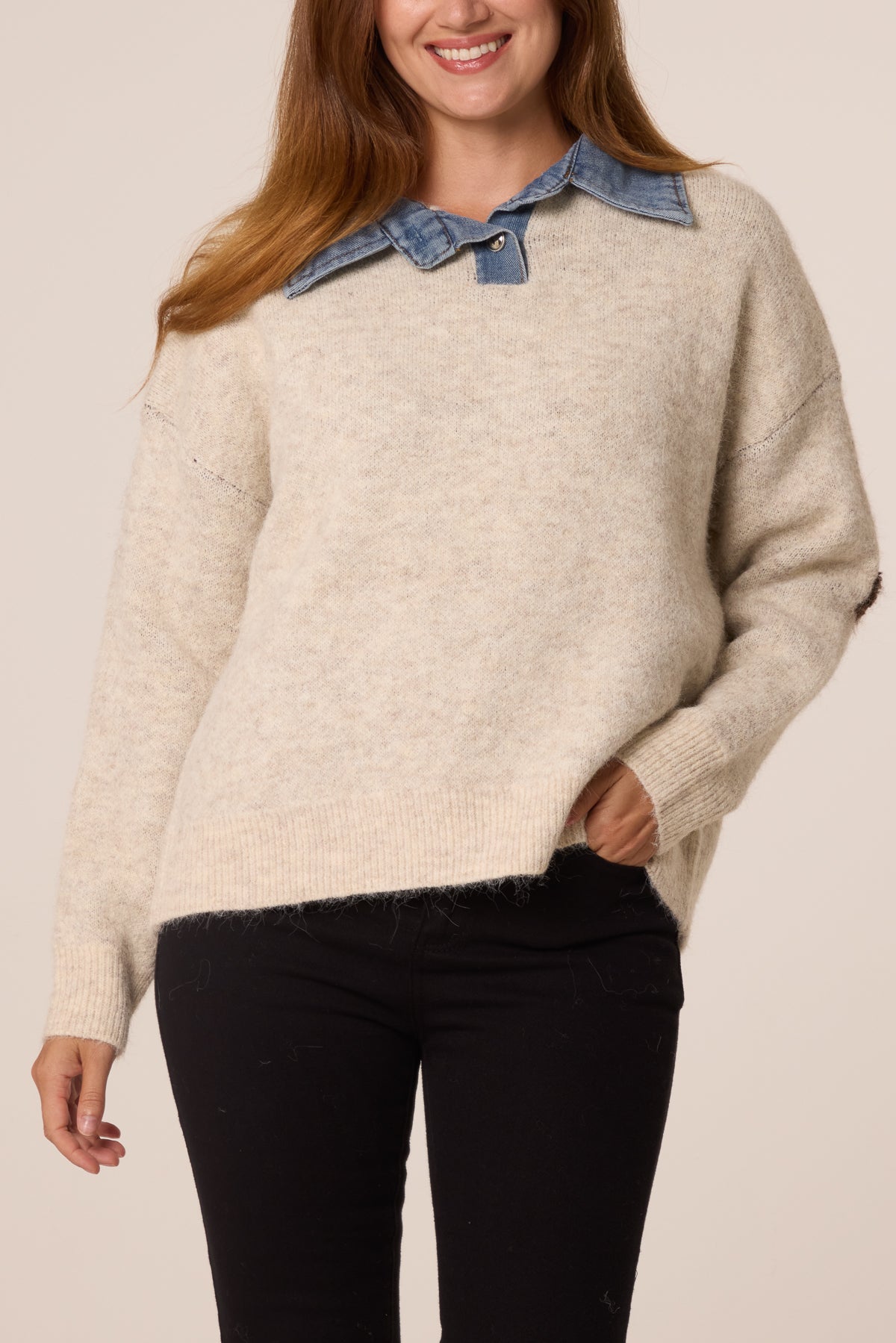 Denim Collar Weekend Knit Jumper