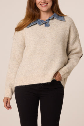 Denim Collar Weekend Knit Jumper
