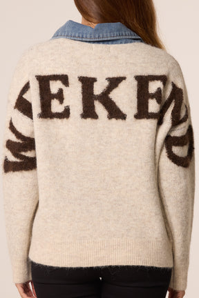 Denim Collar Weekend Knit Jumper