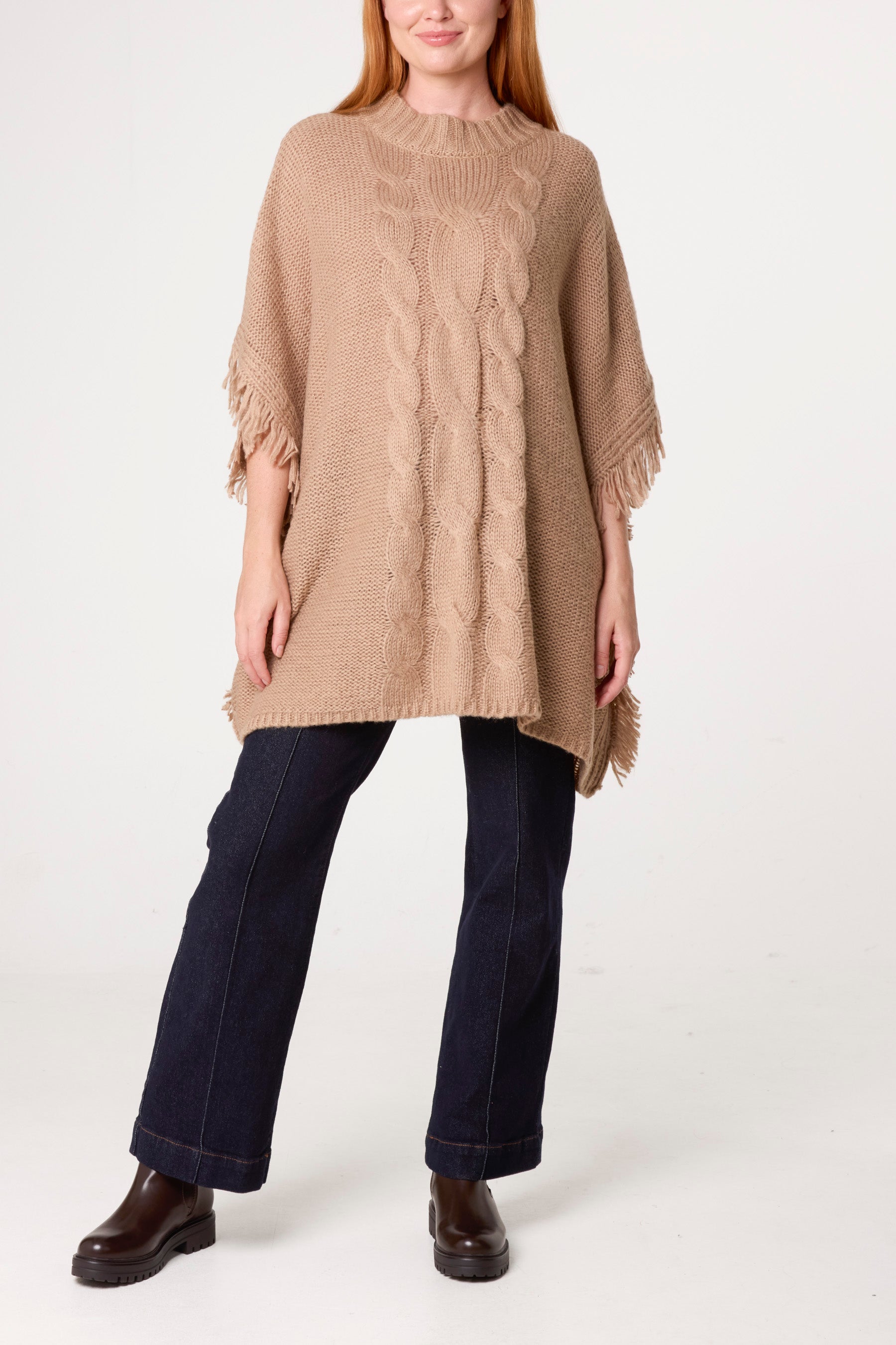 Oversized Knit Fringe Jumper