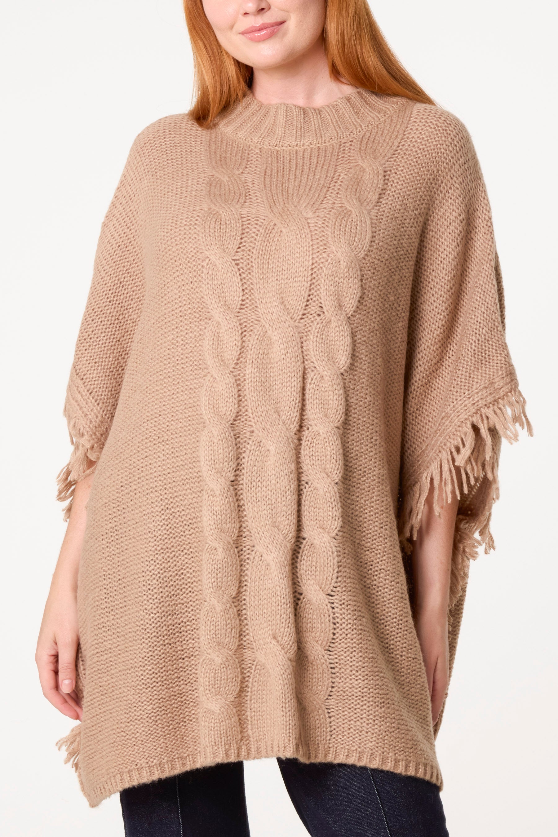 Oversized Knit Fringe Jumper