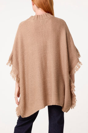 Oversized Knit Fringe Jumper