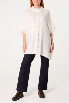 Oversized Knit Fringe Jumper