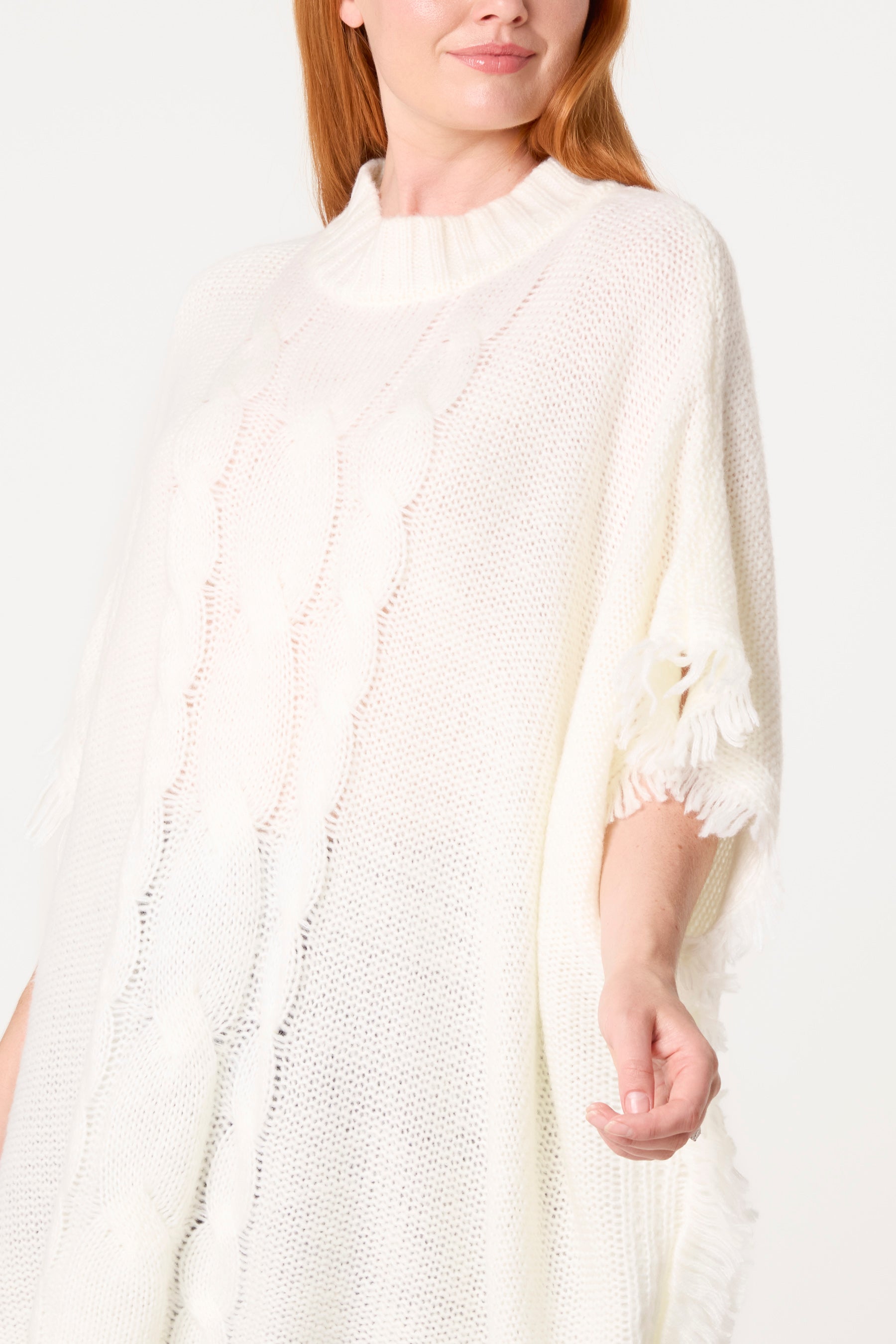 Oversized Knit Fringe Jumper