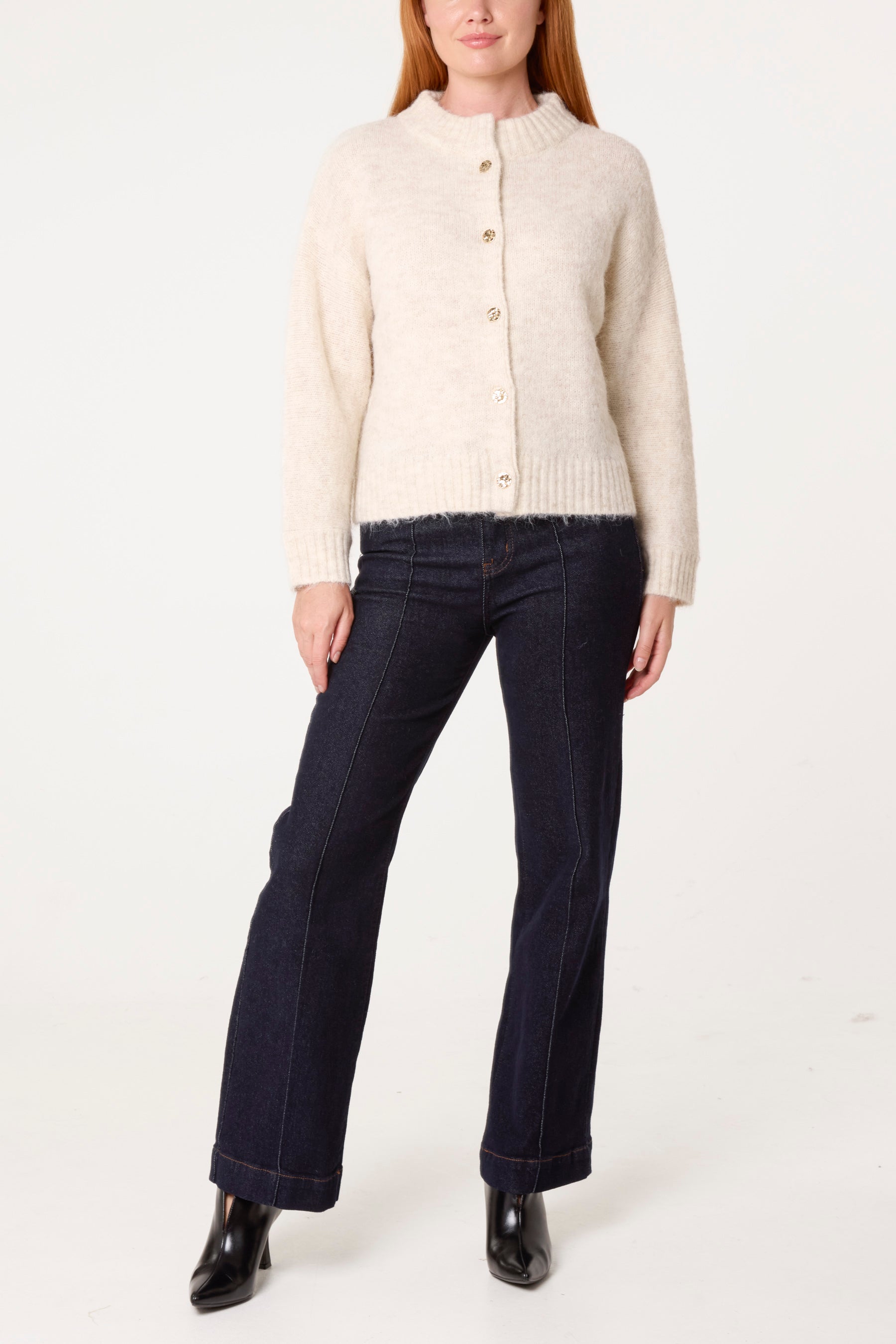 Essential Gold Buttons Knit Cardigan