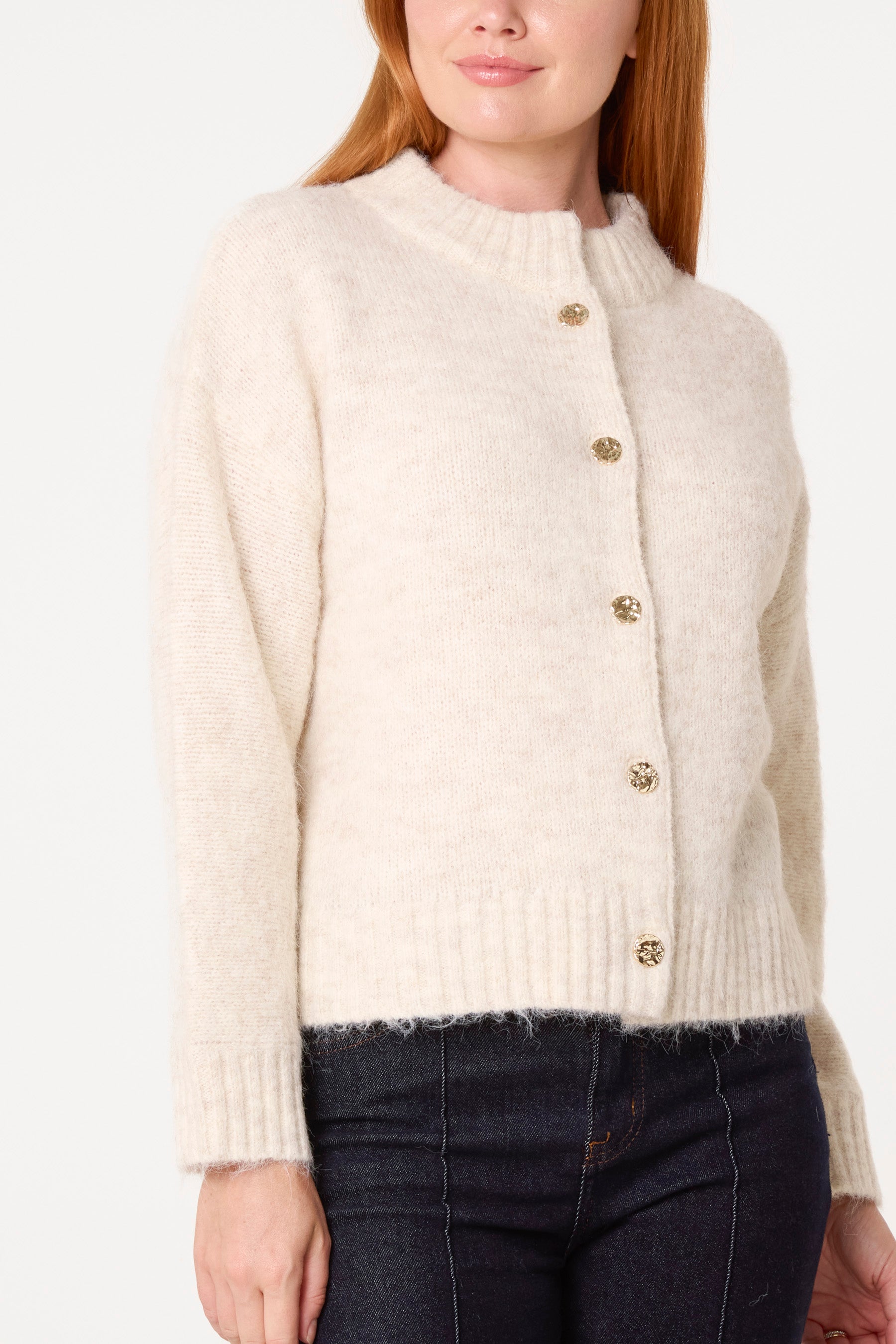 Essential Gold Buttons Knit Cardigan