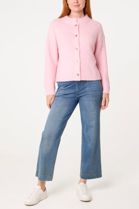 Essential Gold Buttons Knit Cardigan