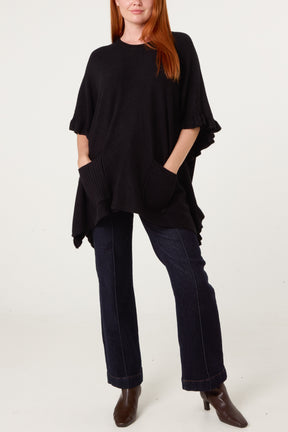 Frill Detail Pocket Cape