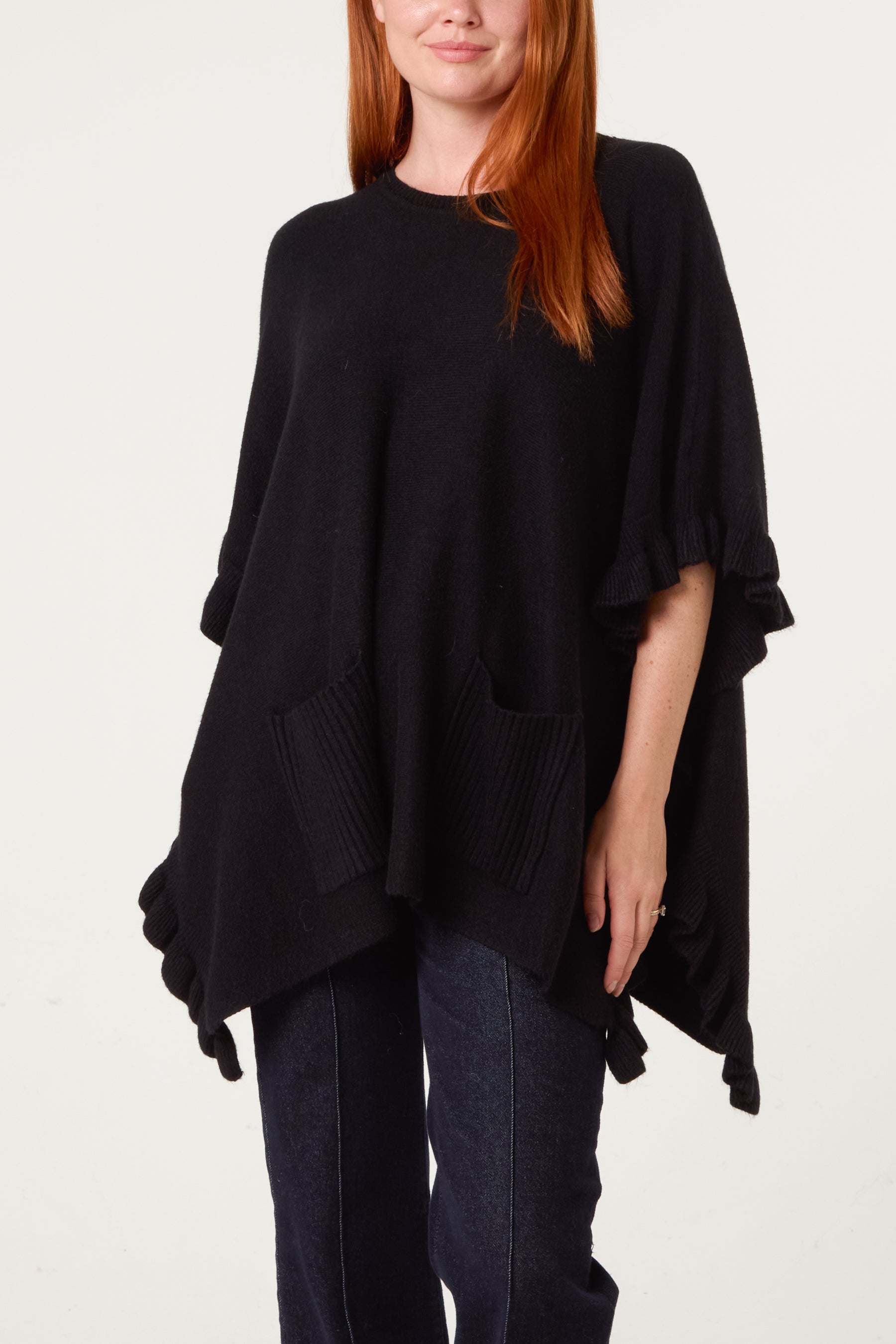 Frill Detail Pocket Cape