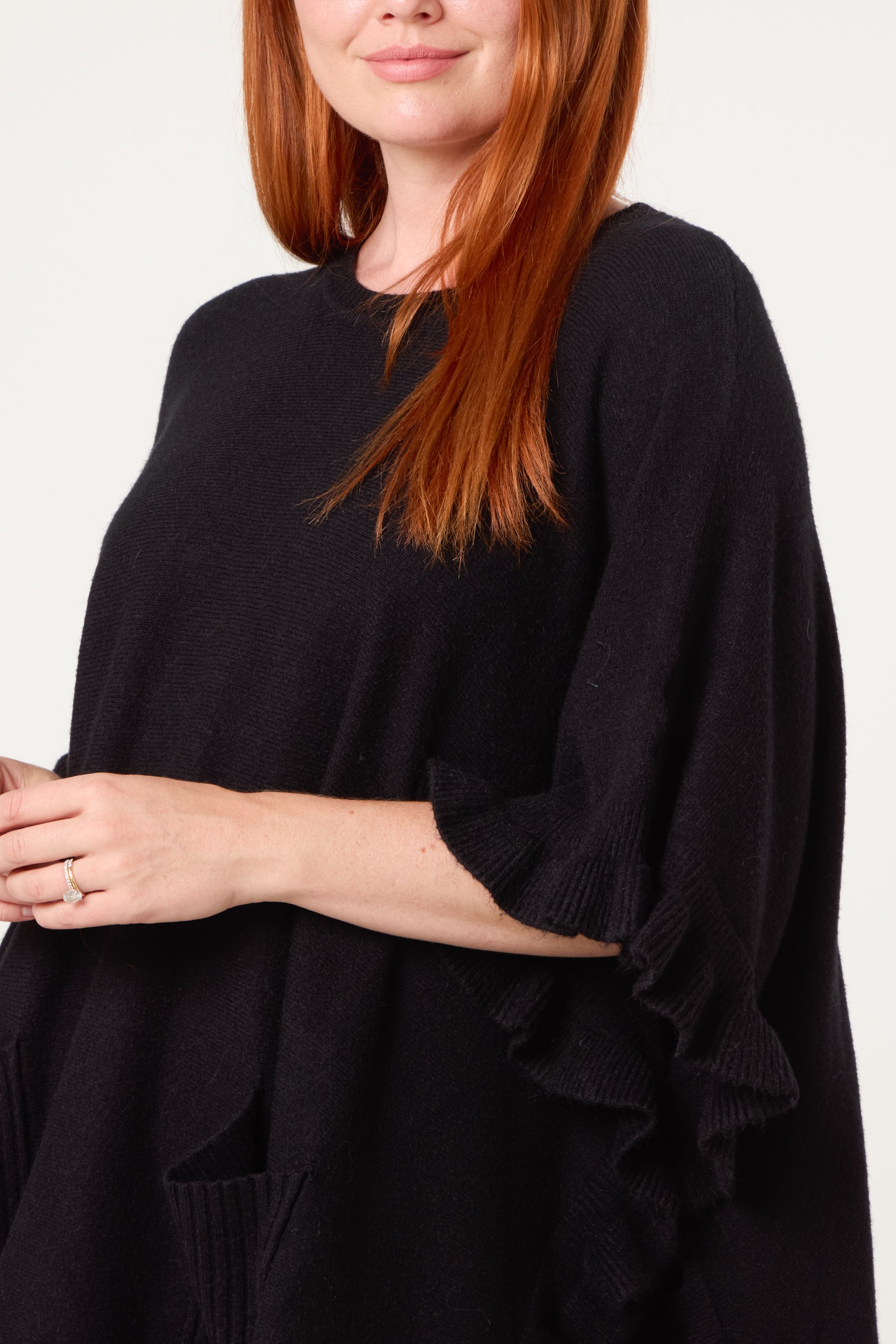 Frill Detail Pocket Cape