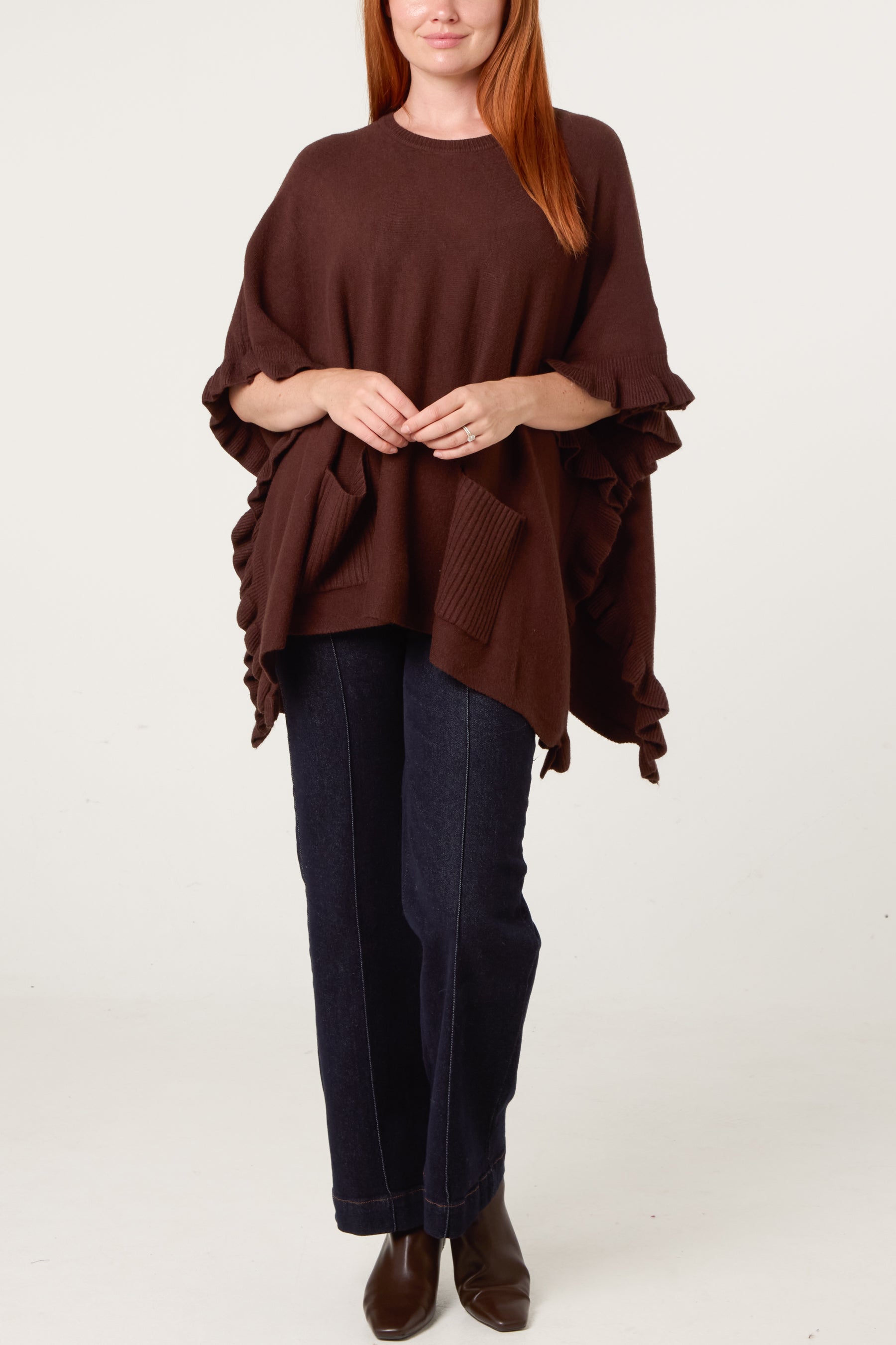 Frill Detail Pocket Cape