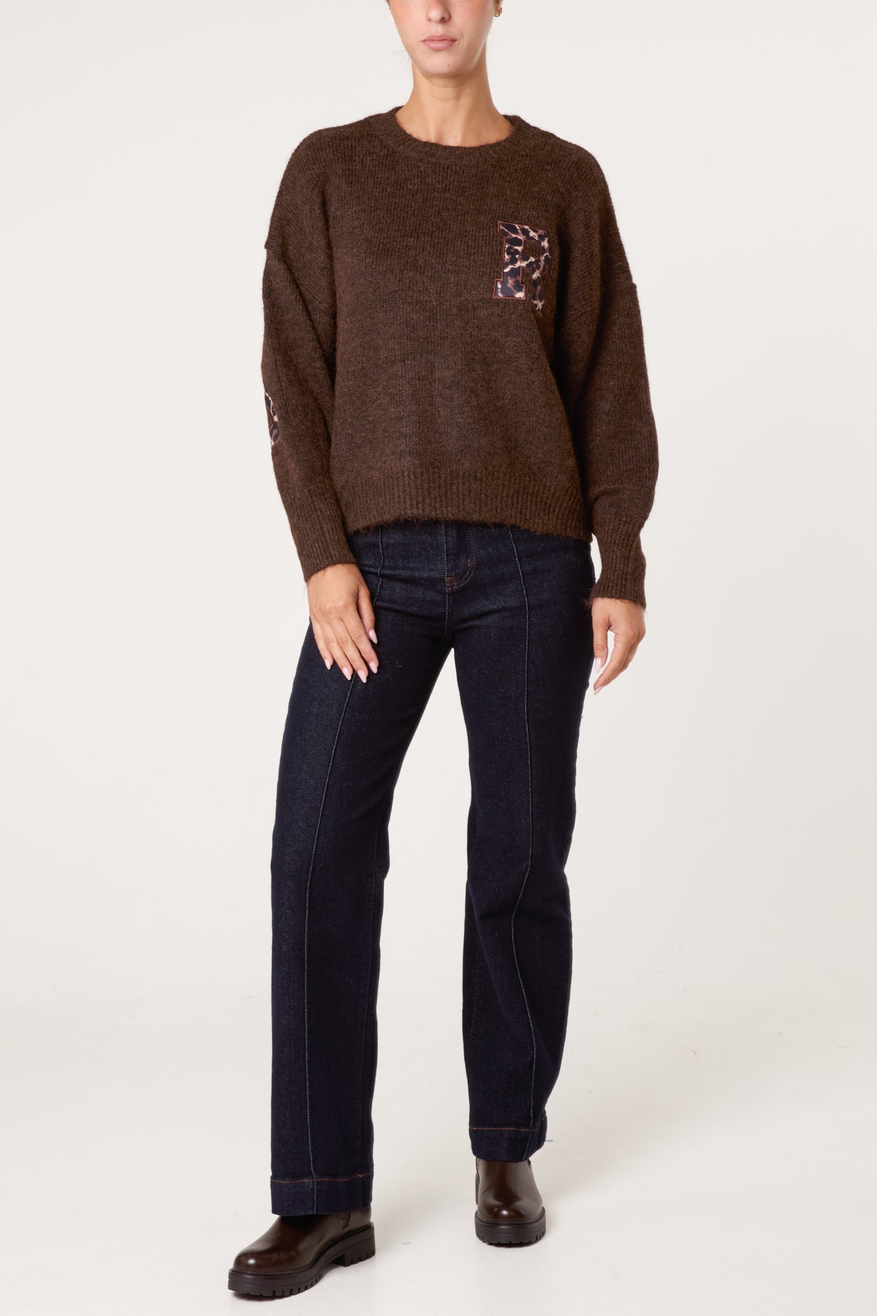 Animal "Harvard" Embroidery Knit Jumper