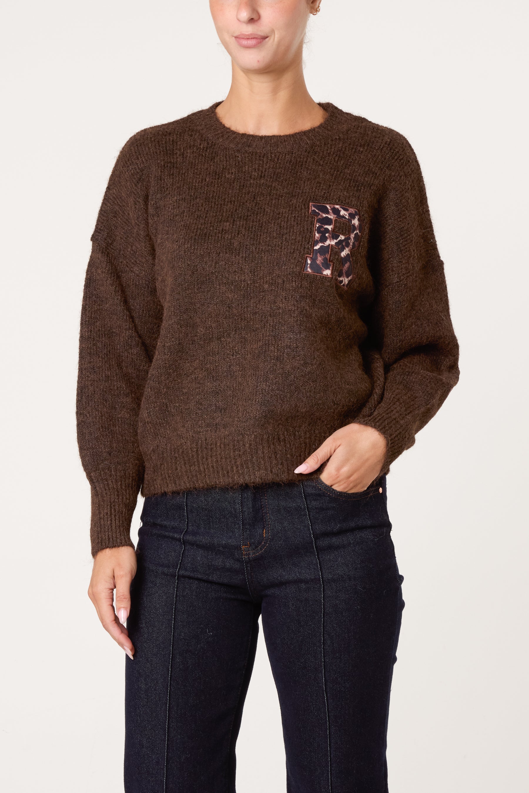 Animal "Harvard" Embroidery Knit Jumper