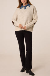 Denim Collar New York Knit Jumper