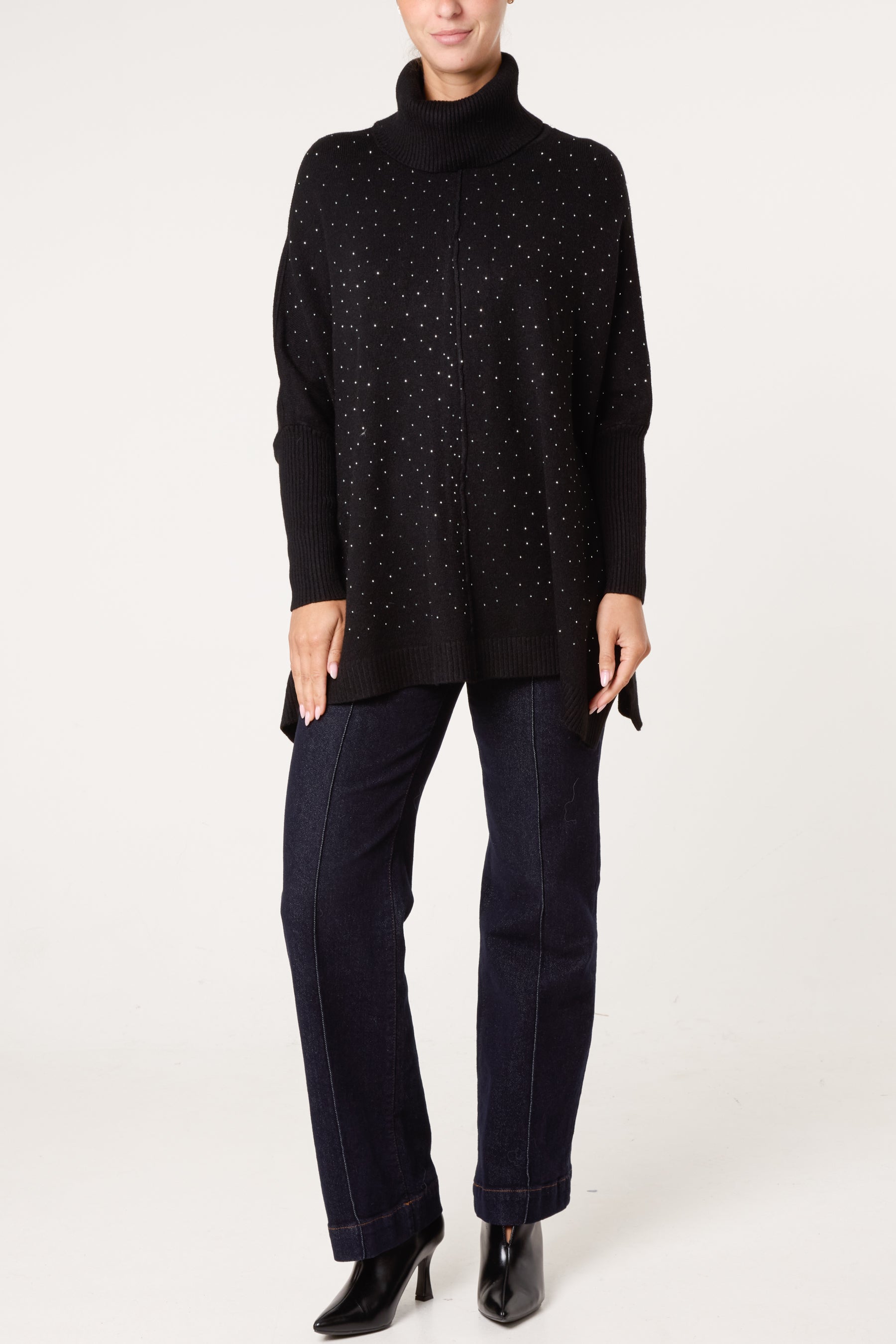Roll Neck Diamante Jumper