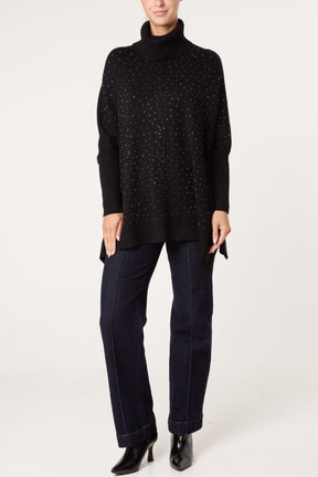 Roll Neck Diamante Jumper