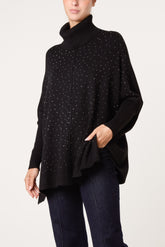 Roll Neck Diamante Jumper