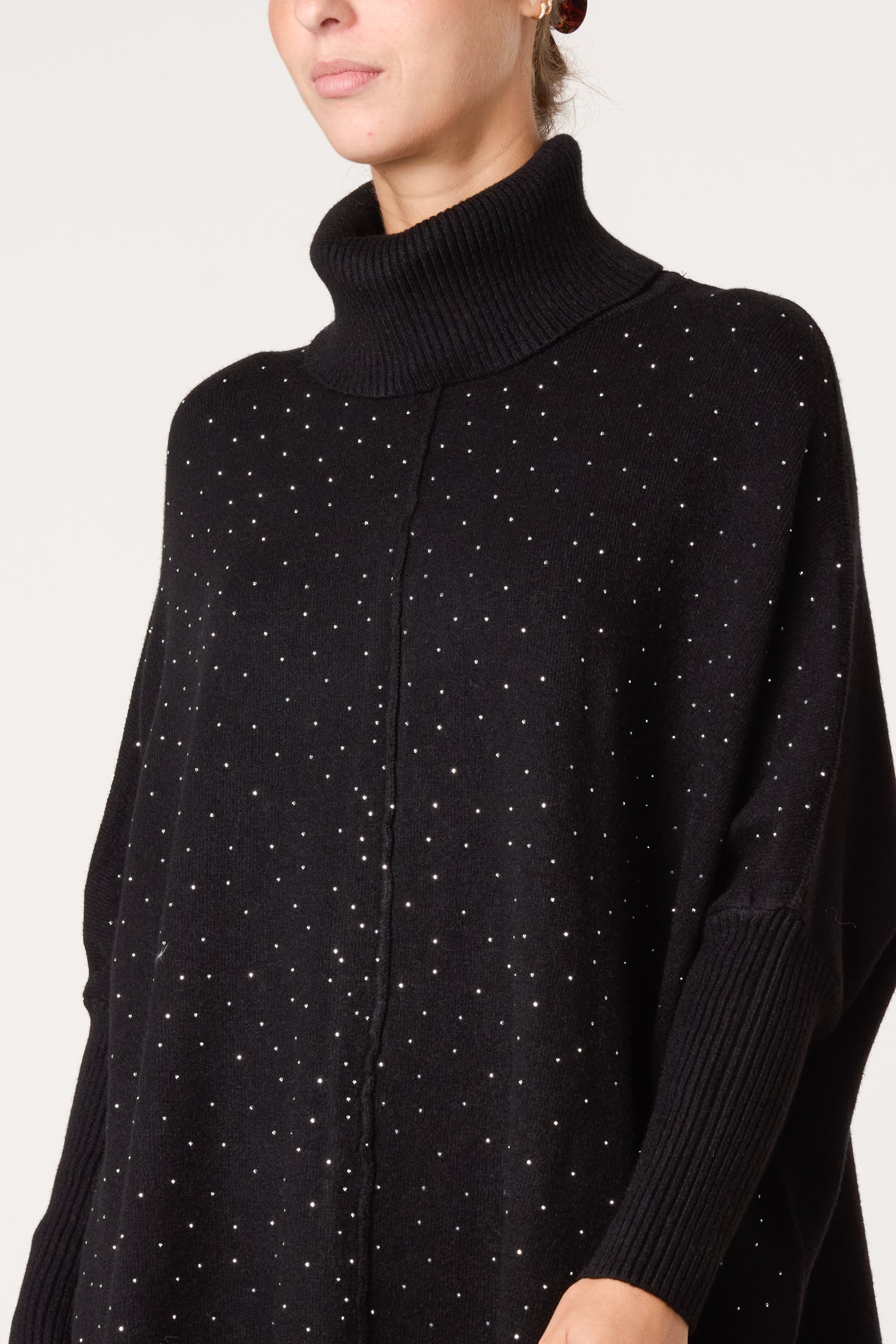 Roll Neck Diamante Jumper