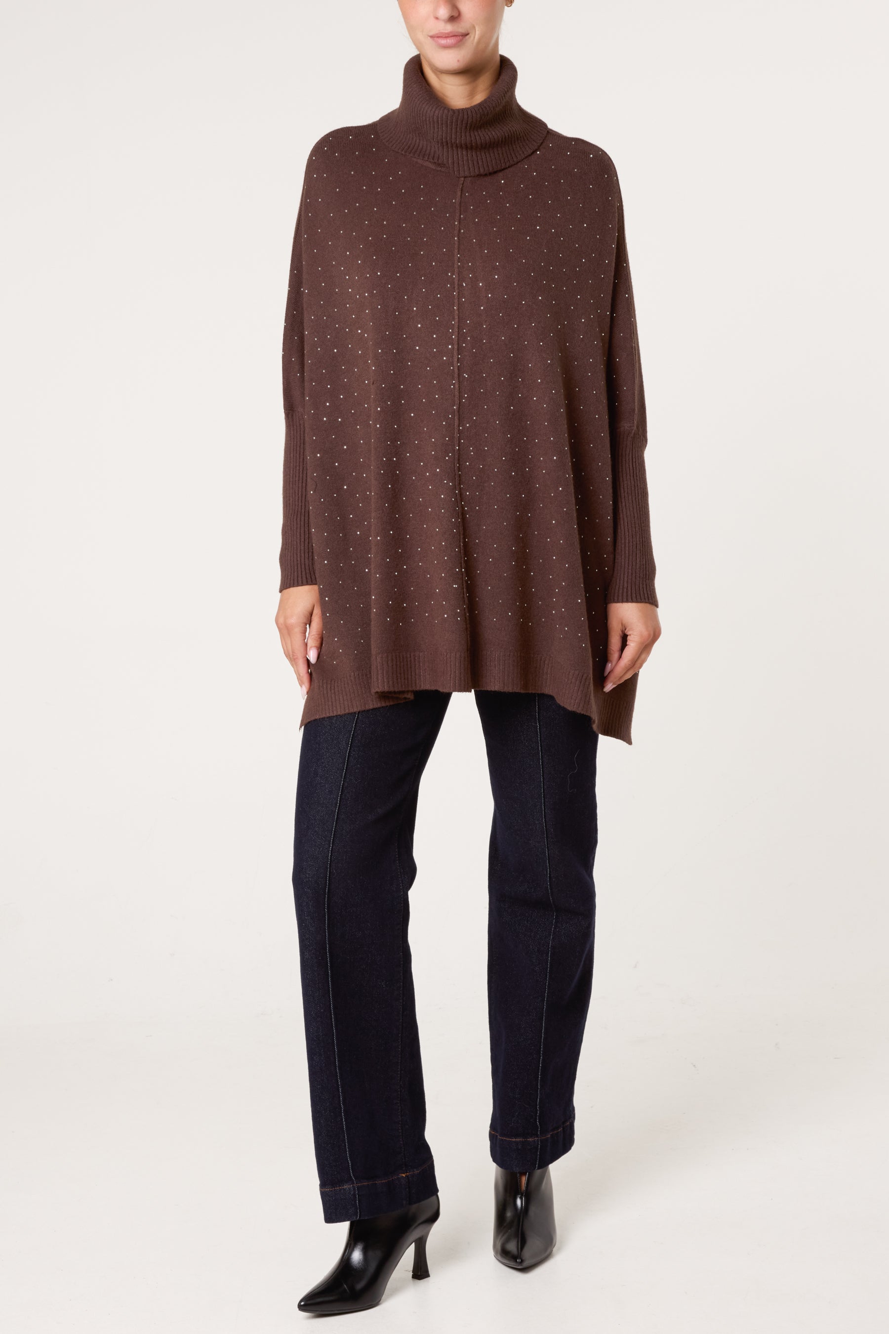 Roll Neck Diamante Jumper