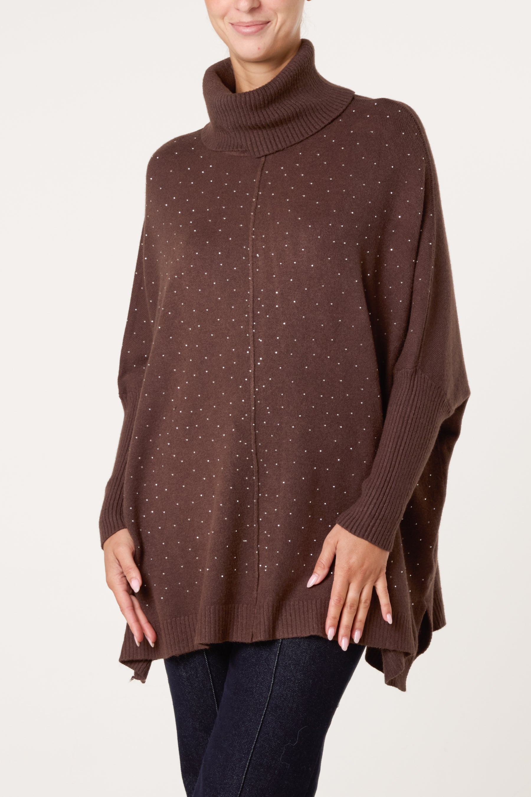 Roll Neck Diamante Jumper