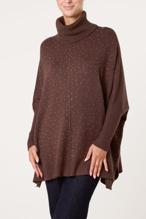 Roll Neck Diamante Jumper