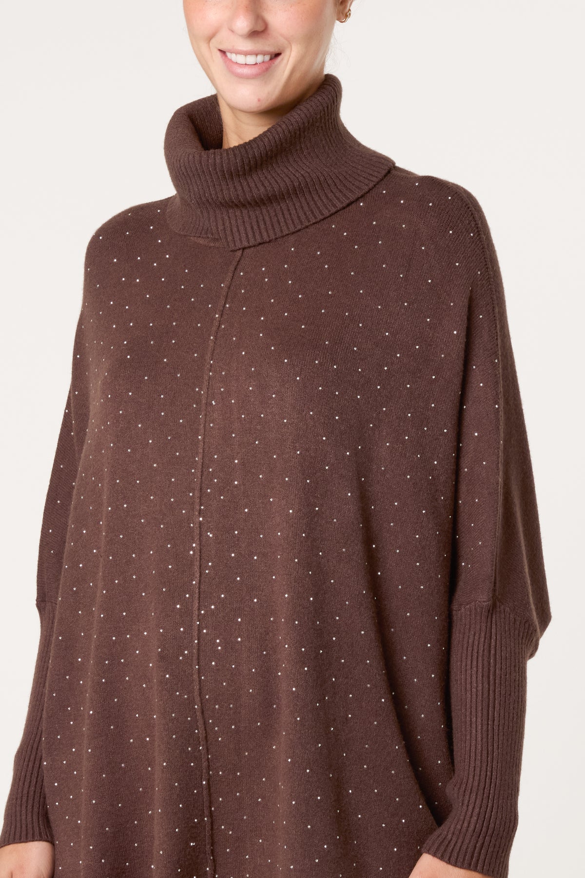 Roll Neck Diamante Jumper