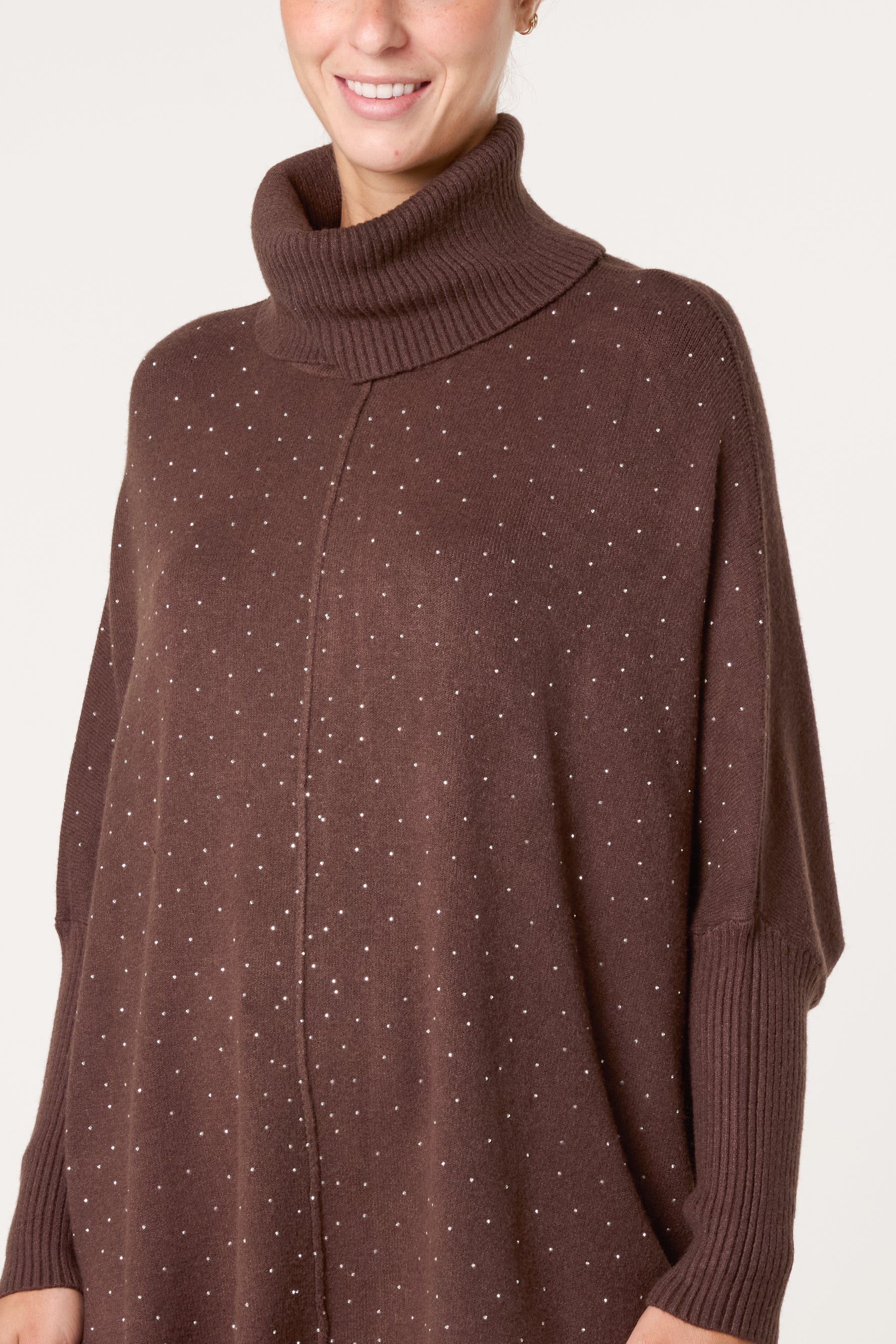 Roll Neck Diamante Jumper