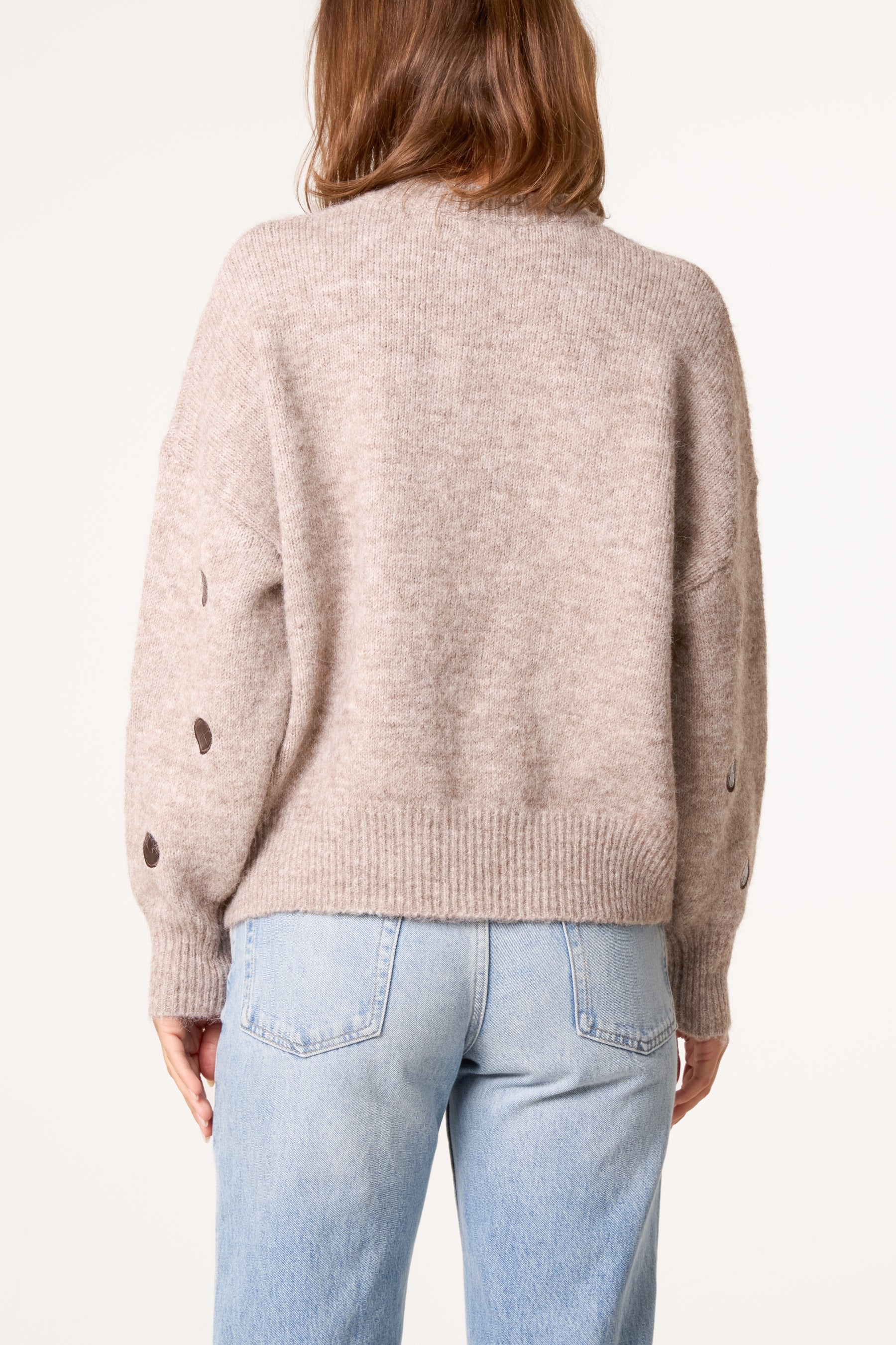 PU Polka Dot Knit Jumper