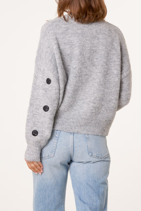 PU Polka Dot Knit Jumper