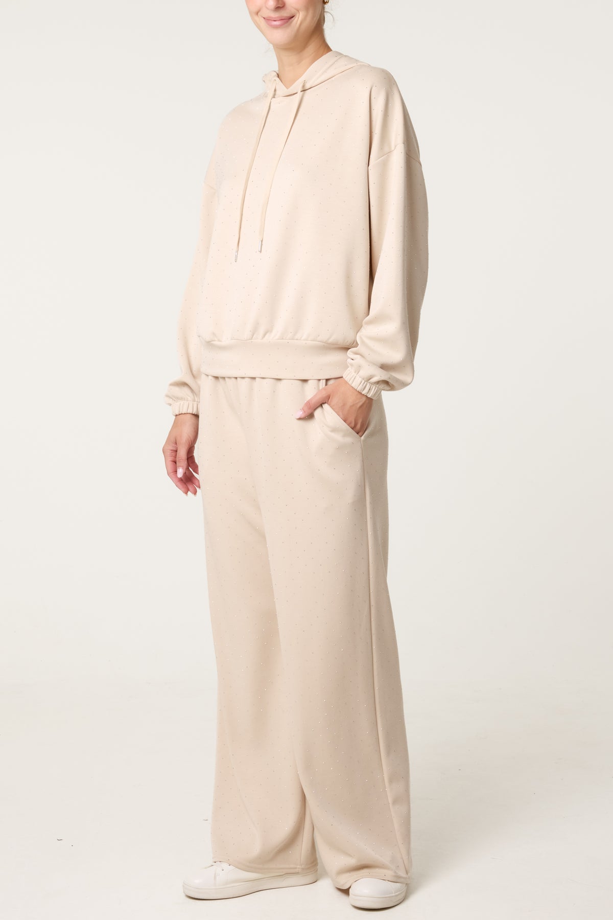Diamante Hooded Wide Leg Set